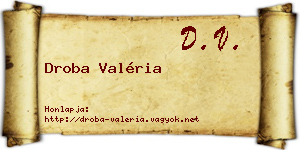 Droba Valéria névjegykártya